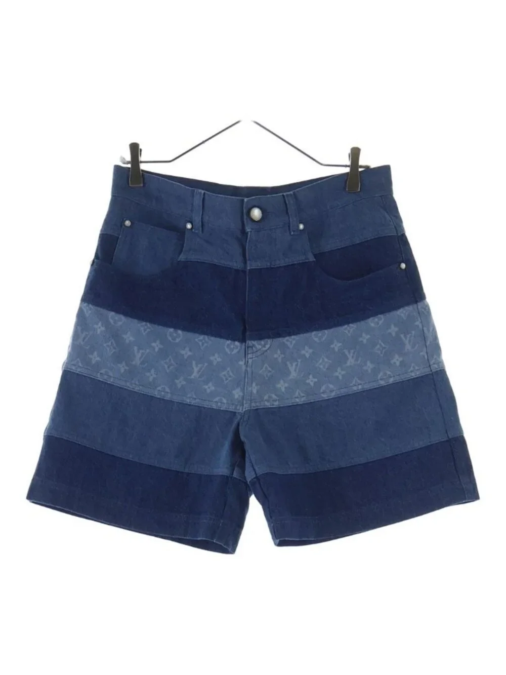Louis Vuitton Jee Monogram Patchwork Denim Pants Indigo Blue 28